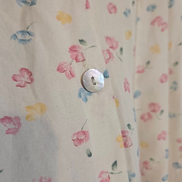 Vtg Jacklyn Smith Softgirl Floral Midi Cream Skirt Button Front Pastel 8 Small - Picture 3 of 8